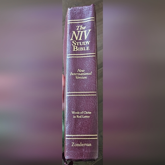 The NIV Study Bible Zondervan Red Letter Edition Bonded Leather with Tabs - Picture 3 of 10